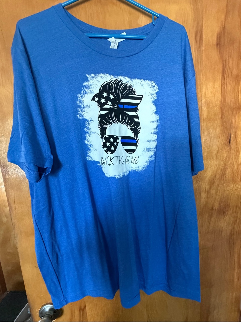 Bella Canvas Royal Blue Short Sleeve Tee with Thin Blue Line Graphic